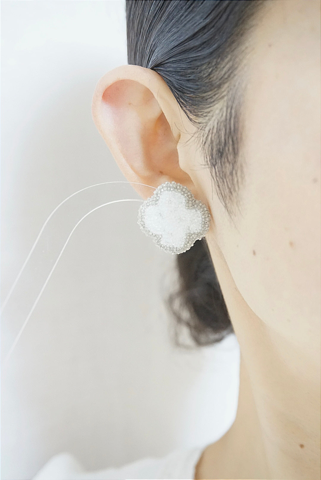 「fragment of the sand」flower/pierced earrings/ earrings-01