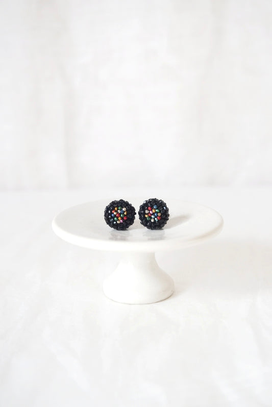 受注製作「multi color × black」pieced earrings/earrings