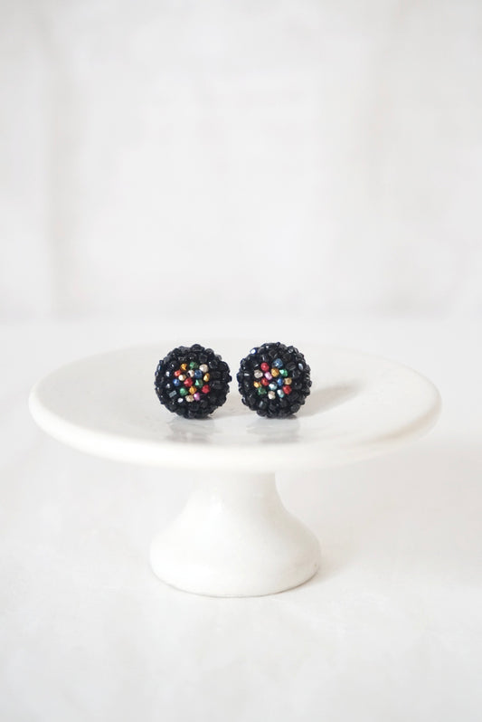 受注製作「multi color × black」pieced earrings/earrings