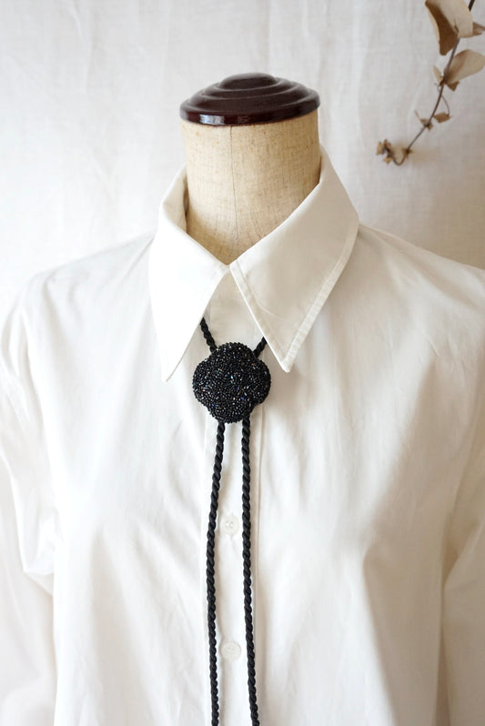 受注製作【 jet black,flower 】necklace-02